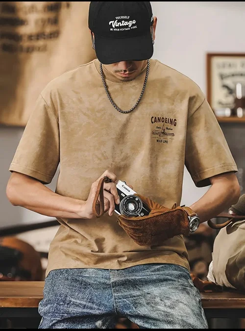 تی‌شرت مردانه سایز بزرگ طرح‌دار مدل JV1268766