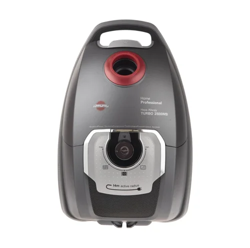 جاروبرقی کیسه‌‎دار پارس خزر مدل Turbo 2500WB، با فیلتر HEPA، وزن 5.4 کیلوگرم، دارای چهار عدد سری مجزا، موتور با قدرت 2400