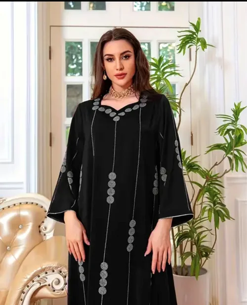 عبای ساتن رمضان دبی مدل MF287755