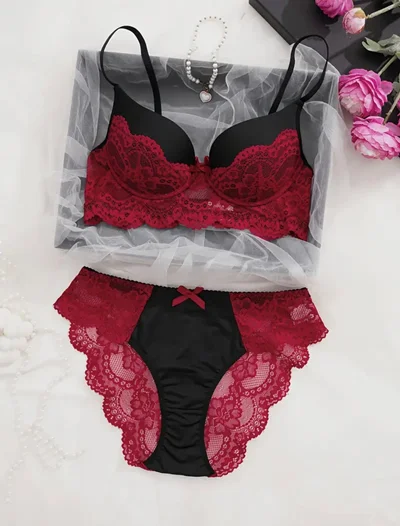 ست سوتین طرح گلدار مدل NT1289777