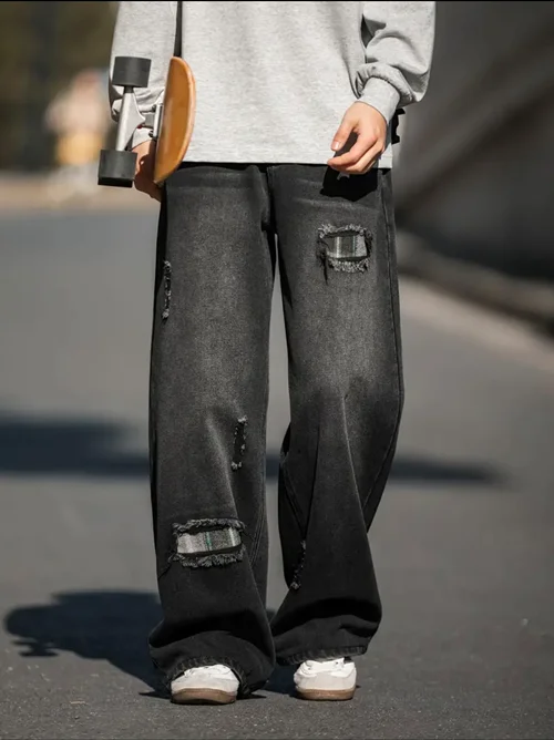 شلوار جین مردانه پاره و راحت مدل UN803240