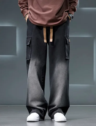 شلوار جین راسته مردانه با طرح دمپا گشاد مدل YN1193713