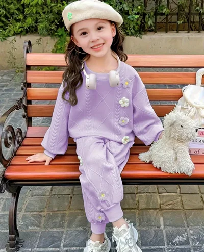 ست لباس دخترانه بهاره و پاییزه مدل کره ای ۲۰۲۵ مدل AH2902957