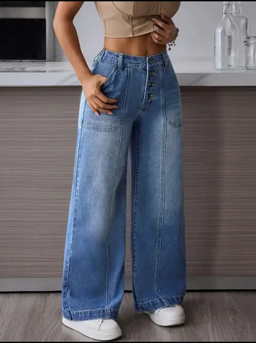 شلوار جین گشاد زنانه مدل RA3999792