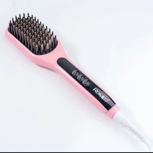 برس حرارتی رومئو مدل RM-7575، با صفحات از جنس سرامیک، دارای سیم گردان، سیستم خاموشی خودکار، شامل دو عدد گیره